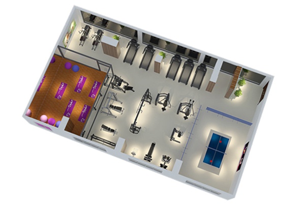 120平方健身房配置方案-广西jiuyou.com九游健身器材有限公司