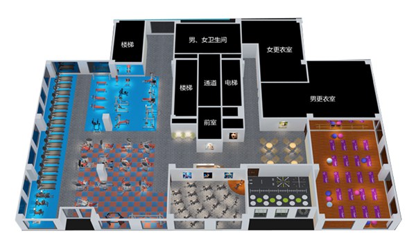 1500平方健身房配置方案-广西jiuyou.com九游健身器材有限公司